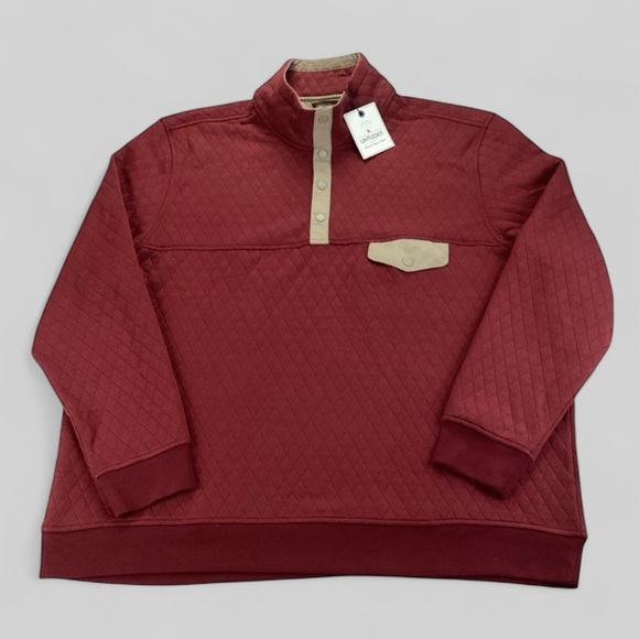 UNTUCKit Men’s Carufe Quarter 1/4 Snap Pullover Burgundy Quilted XX-large NWT - Picture 1 of 9